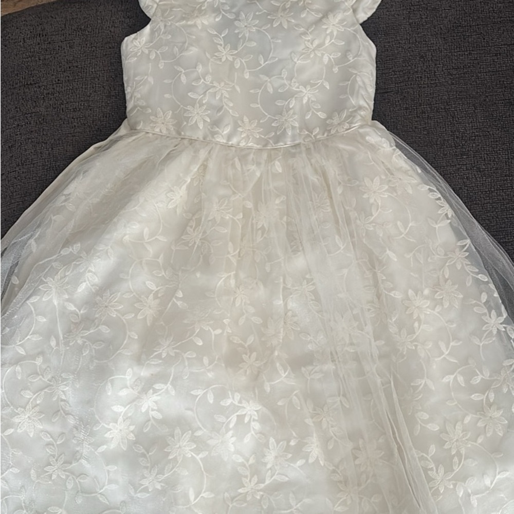 New Kensie Girl White Sequin Tiered A-Line Dress